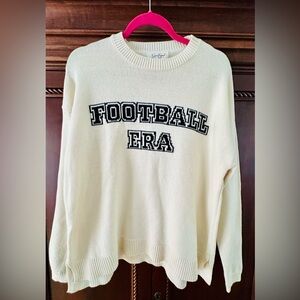 🆕 🔖 Jessica Simpson ✨ Football 🏈 Era Sweater ✨ Cream ✨ Sizes M & L ✨ NWT!!!
